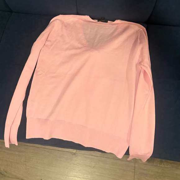 J. Crew Light Pink V-Neck Bow Sweater - Picture 6 of 7